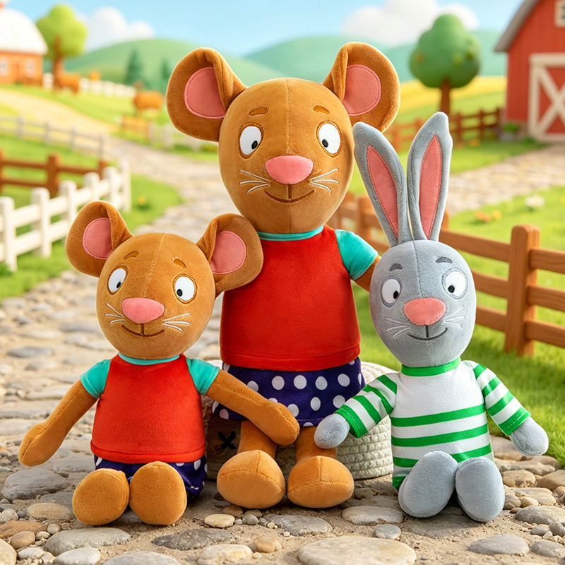 Kids Education Movies - 30/60 センチメートルかわいいピップとポージーぬいぐるみ漫画ぬいぐるみウサギマウス豚カエルフィギュア子供教育用ぬいぐるみ人形