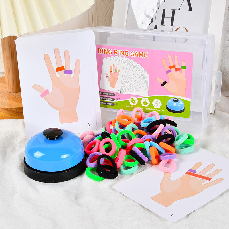 Kids Education Material - 子供指リングボードゲームカラーマッチングおもちゃインタラクティブパーティーゲーム手と目の調整感覚教育玩具子供のため