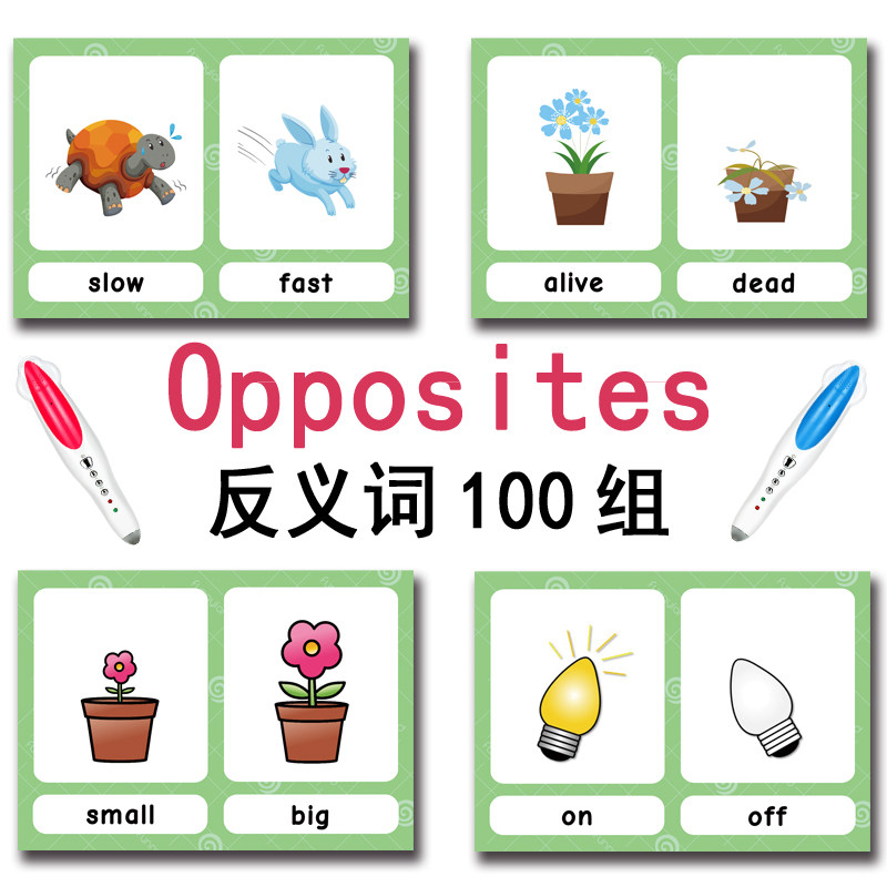 100組の反対語フラッシュカード 英語語彙カード 子供向け  - Kids Education Material のレビューと価格