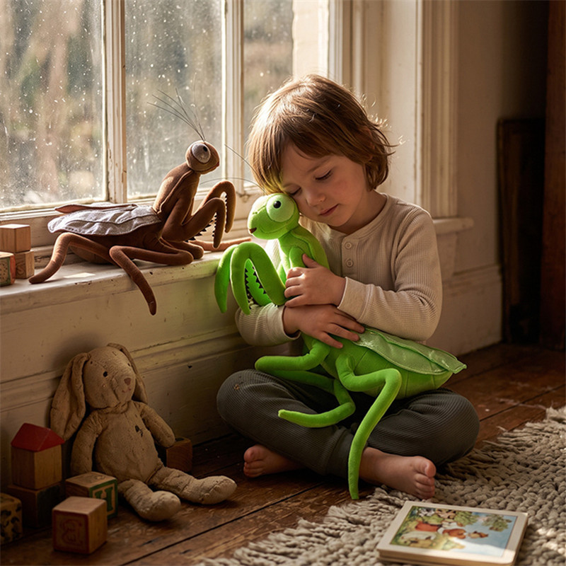 リアルなカマキリのぬいぐるみ、柔らかい昆虫のぬいぐるみ人形、 - Kids Education Movies のレビューと価格