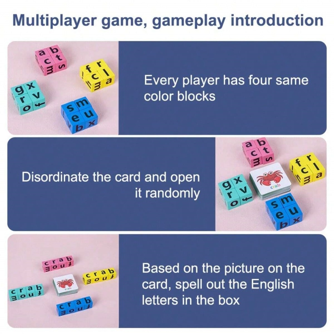 子供用アルファベットスペルボードゲーム、16文字ブロック+4 - Kids Education Material のレビューと価格