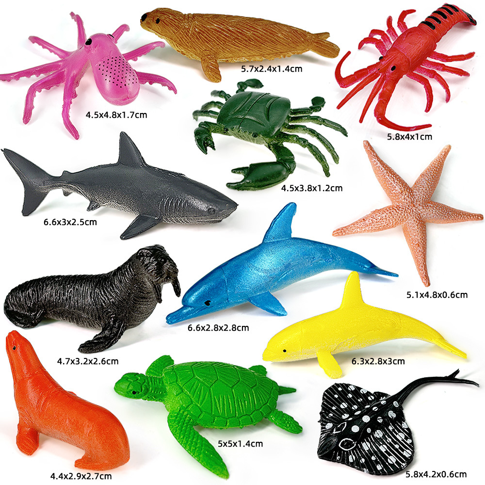 12個セット 海洋生物セット 動物モデル クマガニ イカ ヒ - Kids Education Material のレビューと価格