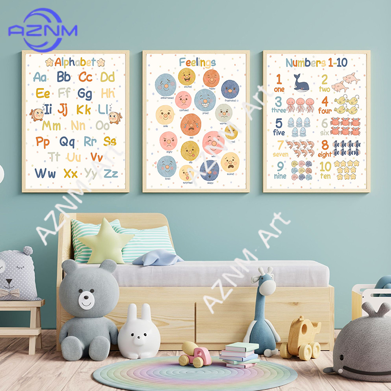 モンテッソーリ教育キッズヨガカラー幾何学的形状天気ポスタープ - Kids Yoga Education のレビューと価格