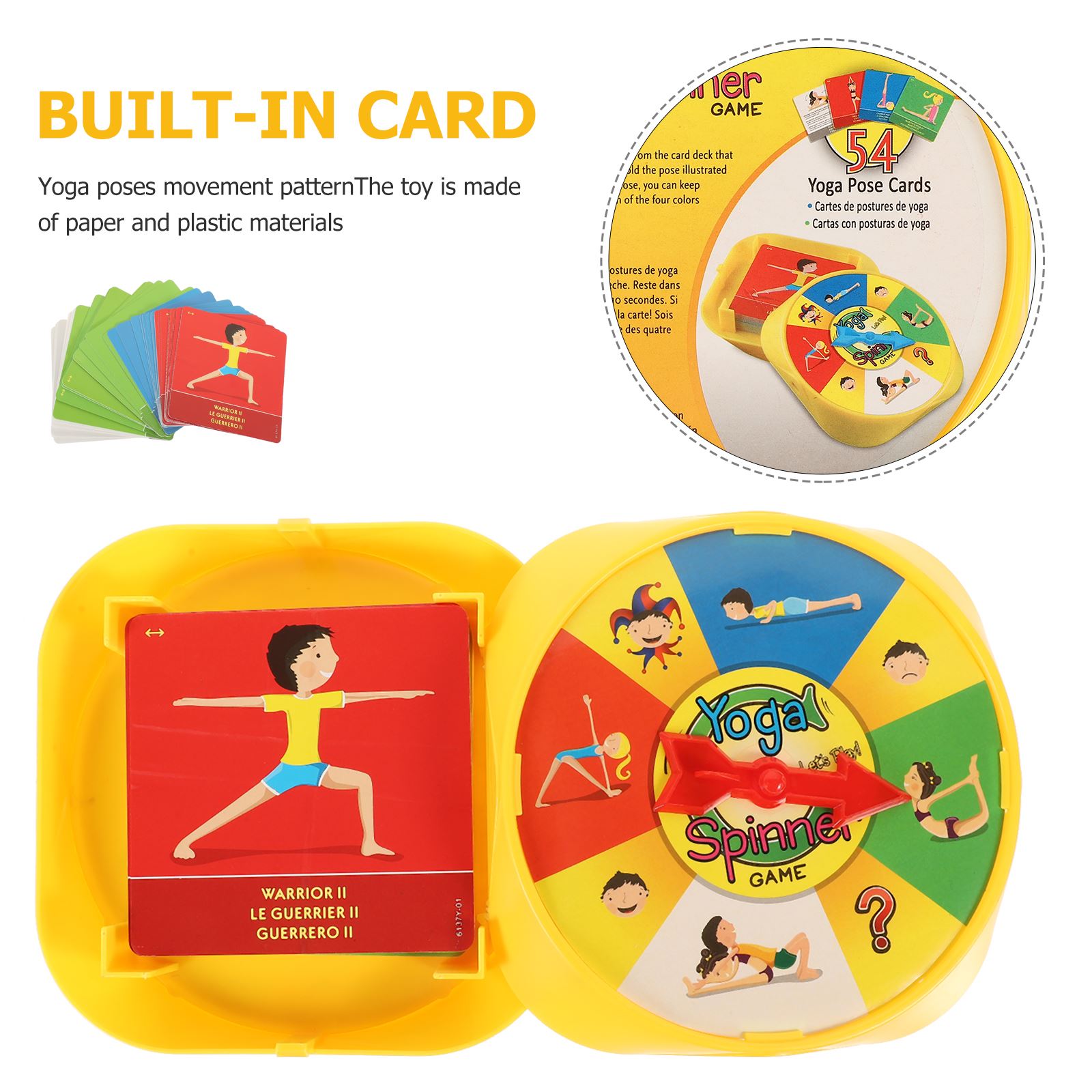 1 セットヨガポーズゲーム子供の知育玩具家族学習ゲーム回転プ - Kids Yoga Education のレビューと価格