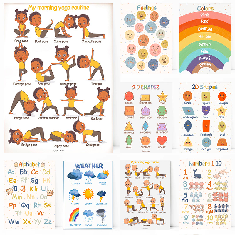 (2D キャンバス絵画) モンテッソーリ教育キッズヨガカラー - Kids Yoga Education のレビューと価格