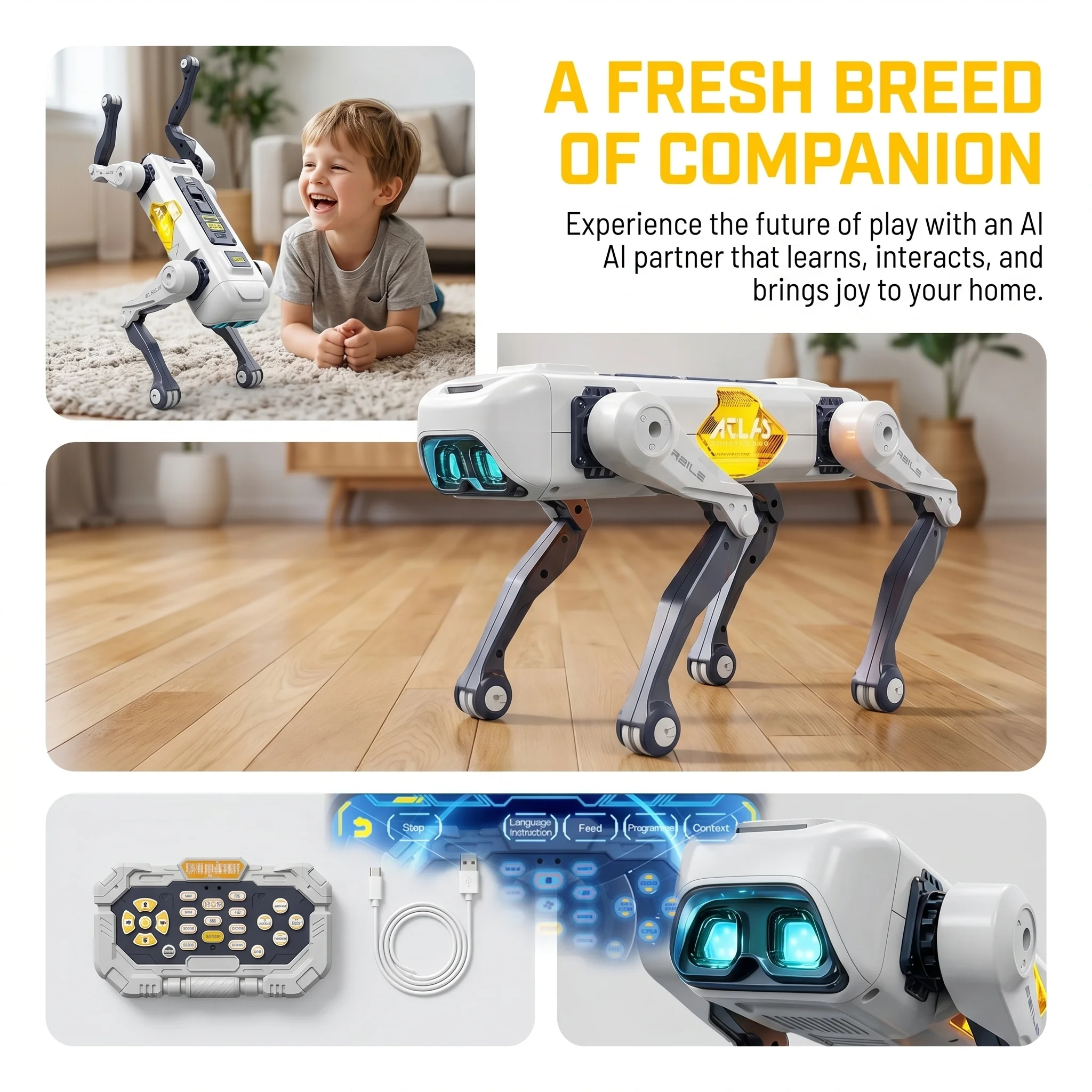 AIスマートロボット犬、音声＆アプリ制御、プログラミング、ダ - Kids Education Material のレビューと価格