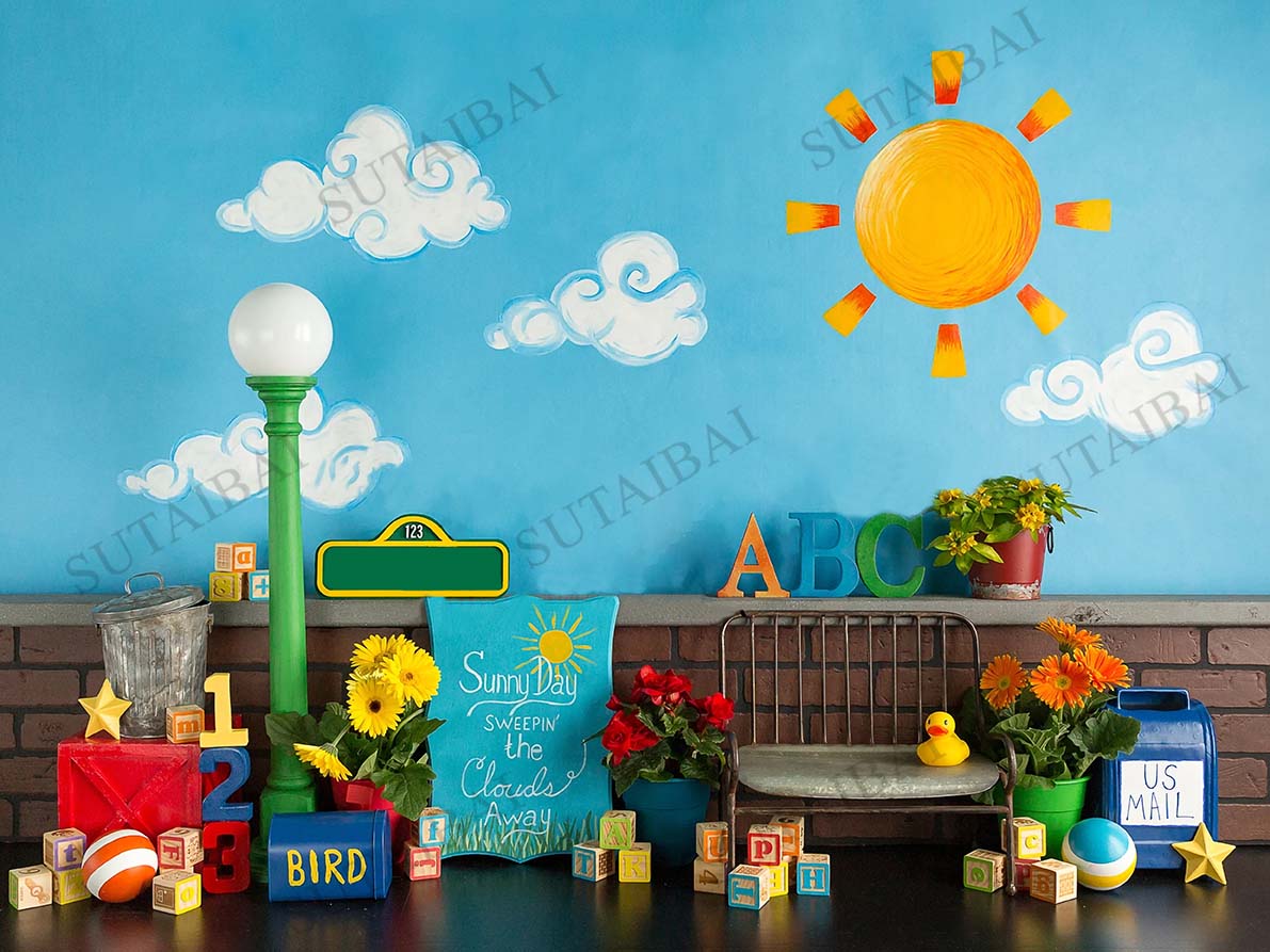 ABC 新学期写真背景子供の誕生日パーティーの装飾幼稚園オン - Kids Education Background のレビューと価格