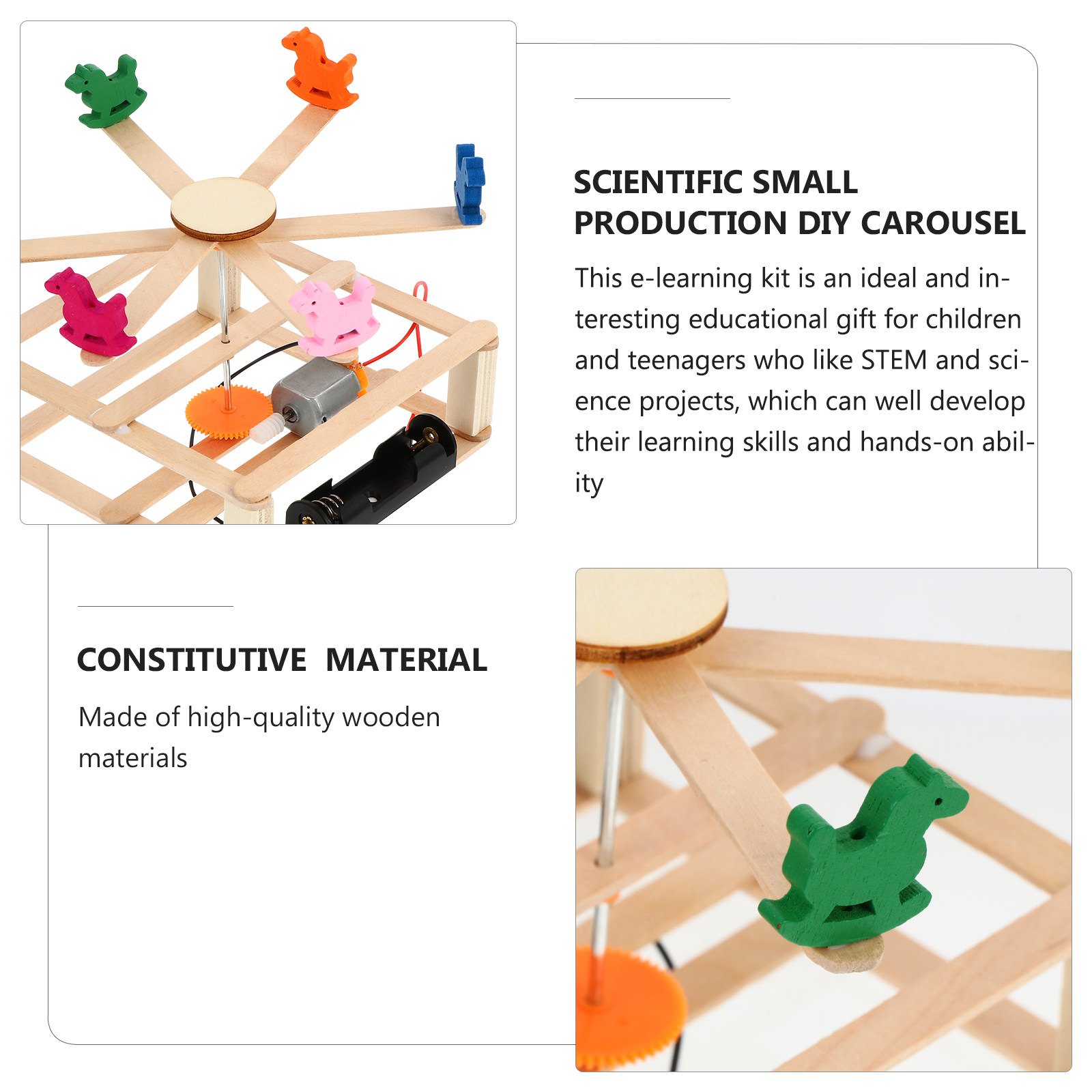 メリーゴーランド組み立てキット1セット DIY電動学習キット - Kids Education Material のレビューと価格